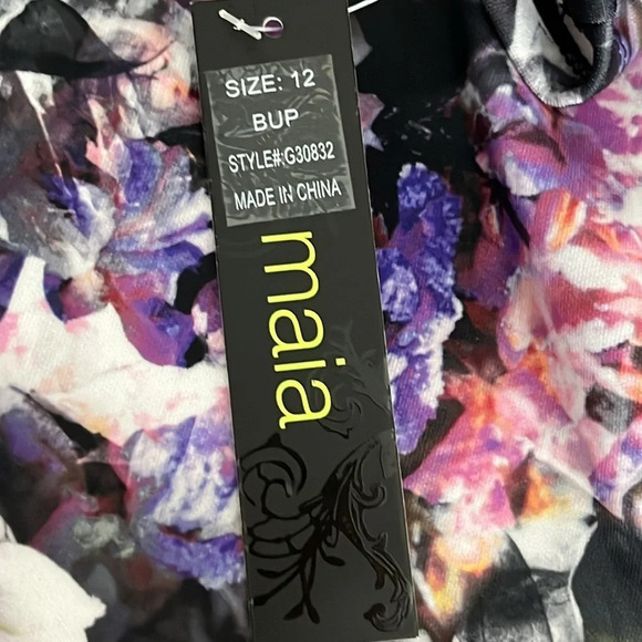 Maia Floral Print Scuba Knit Sheath Dress - NEW - Size 12 - Picture 7 of 9